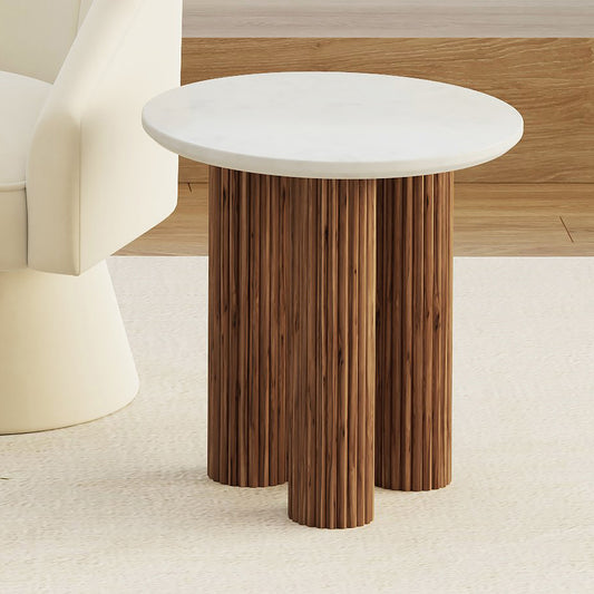 Jilsa Accent Table in Walnut & White