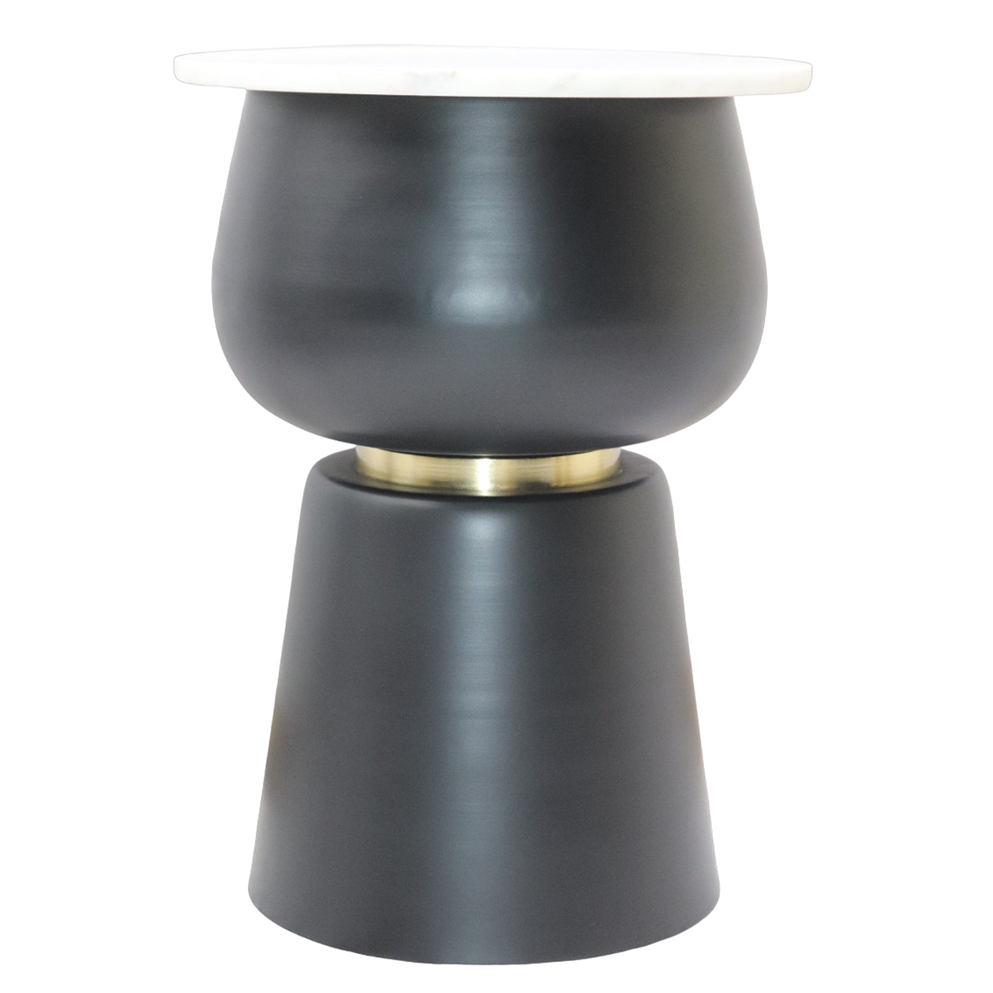 Accent Table in Black and White and Brushed Gold