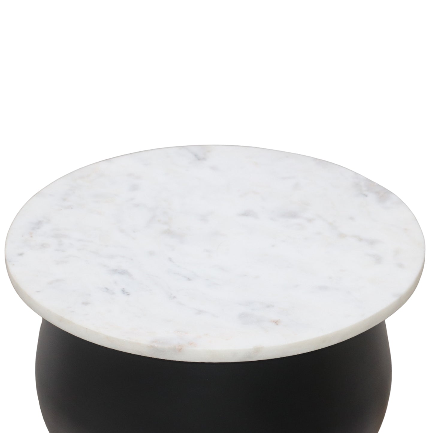 Accent Table in Black and White and Brushed Gold