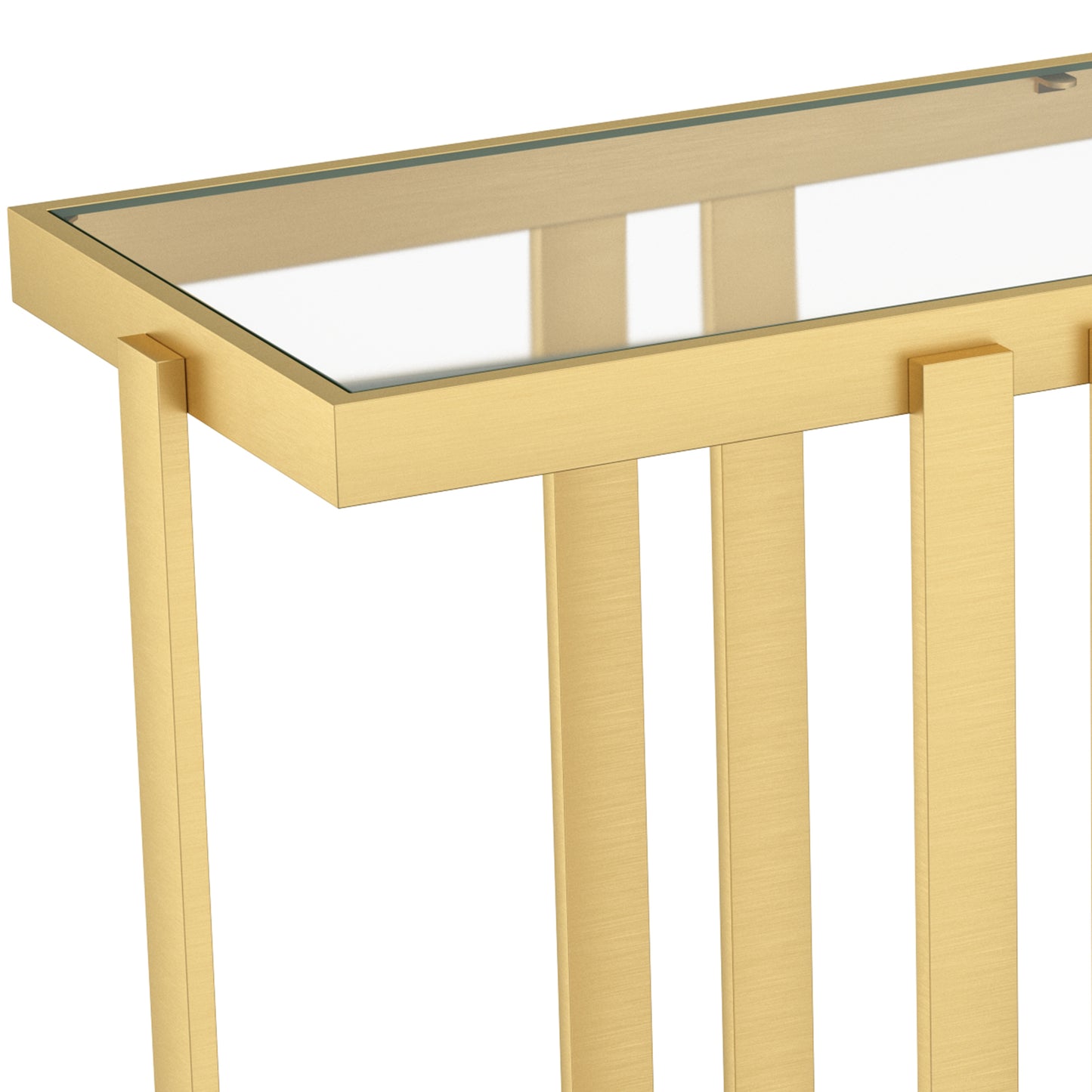 Paxton Console Table in Brushed Gold