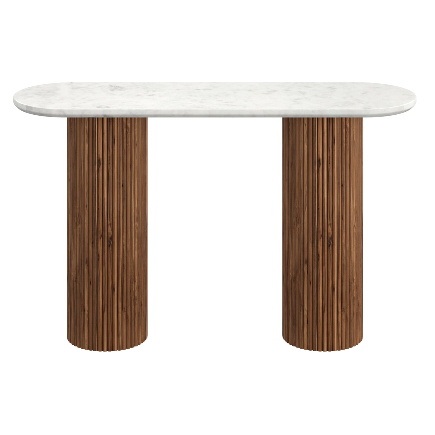 Jilsa Console Table in Walnut & White