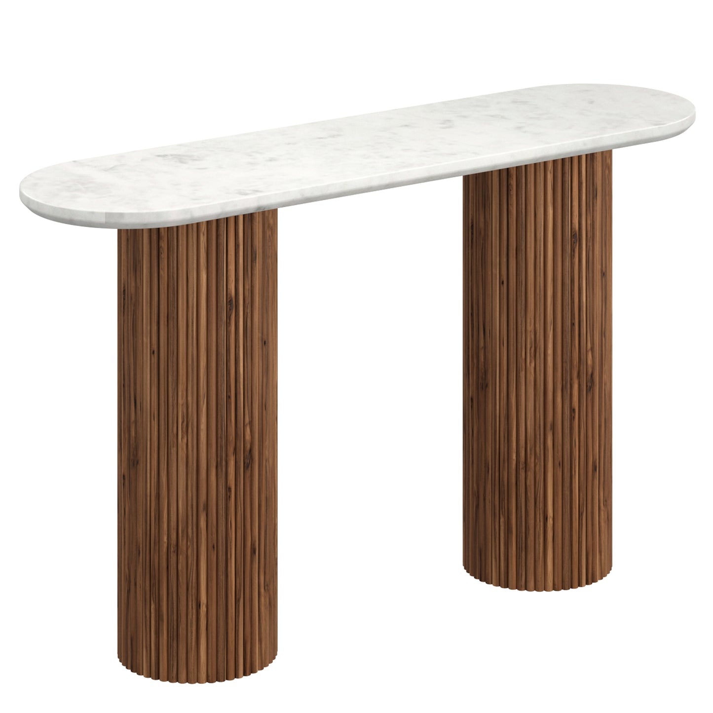 Jilsa Console Table in Walnut & White