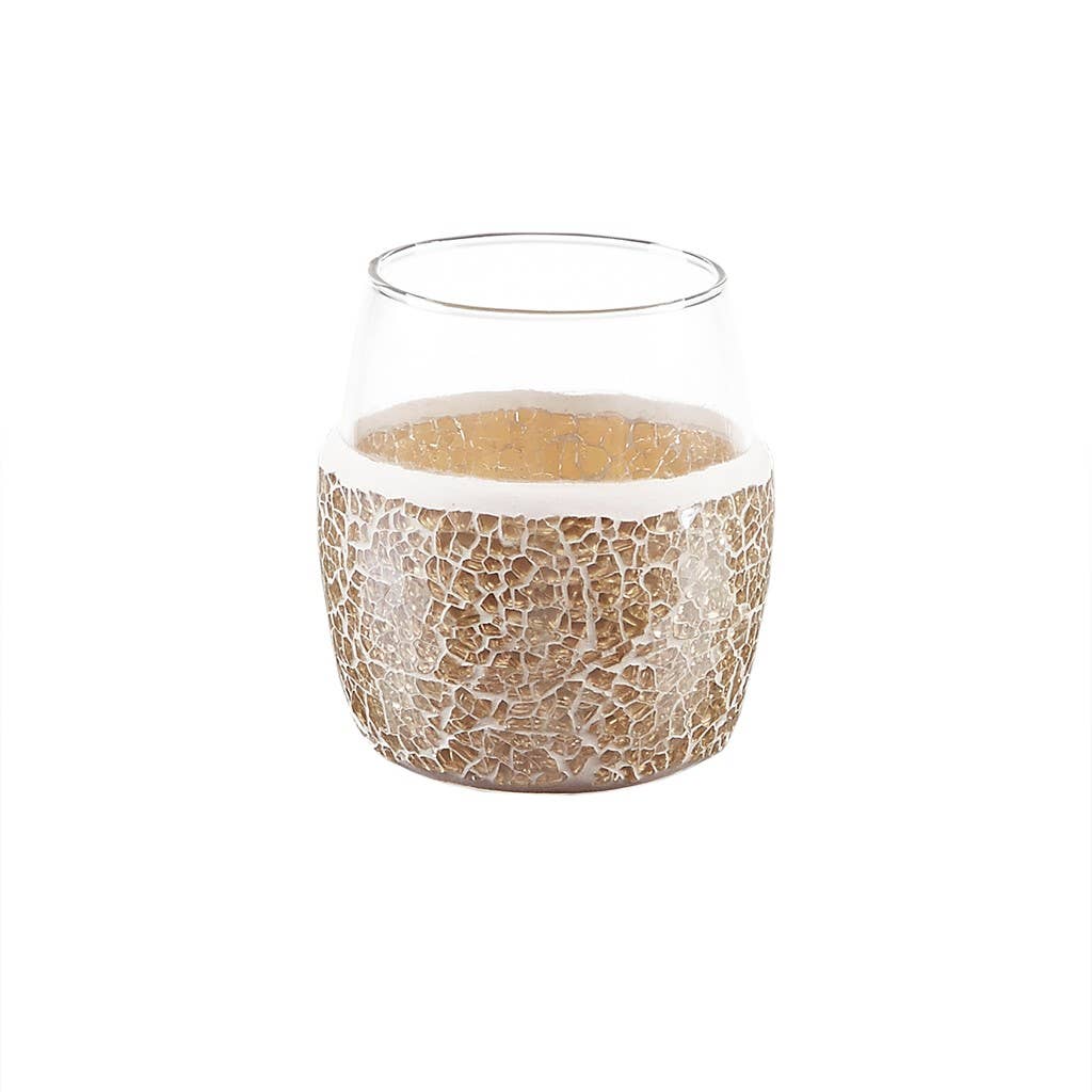 Glass Mosaic Bath Accessories Set of 4, Gold