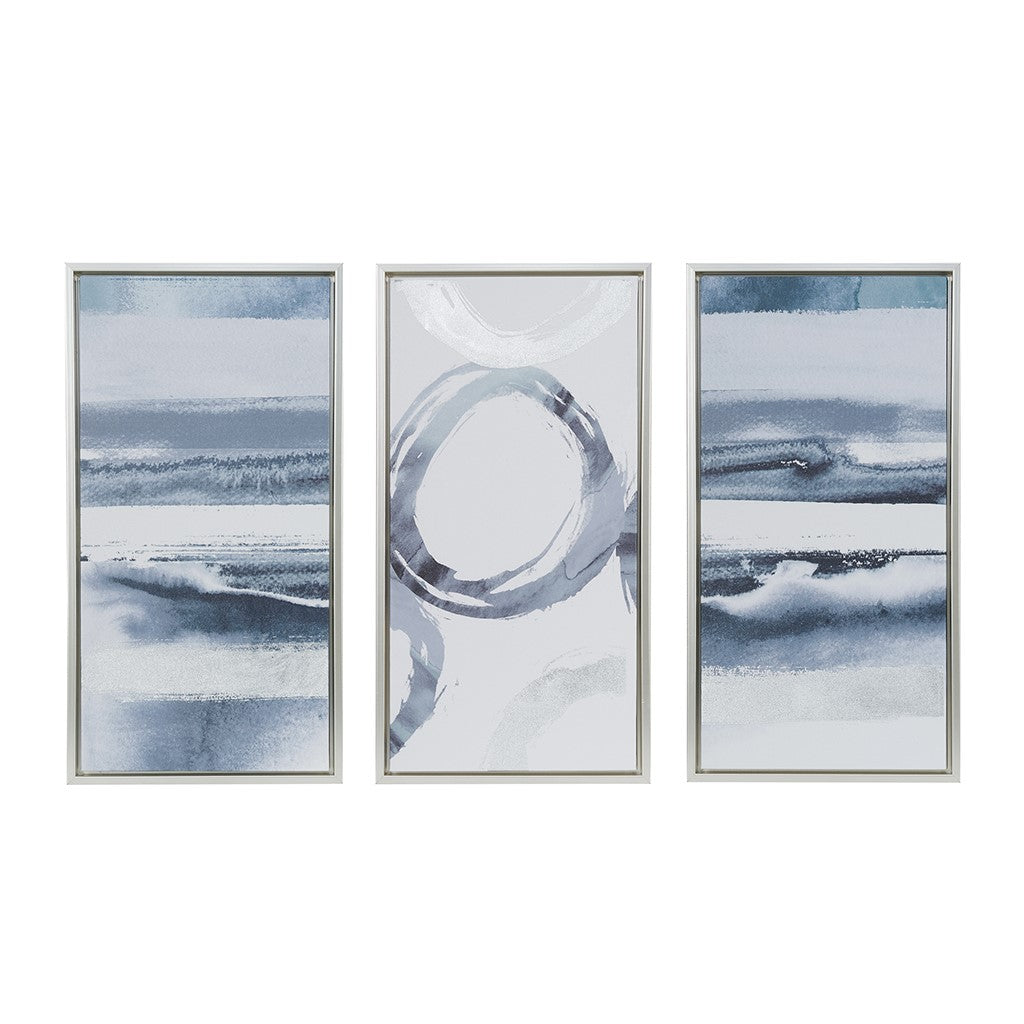 Grey Silver Surroundings Abstract 3-Piece Wall Art