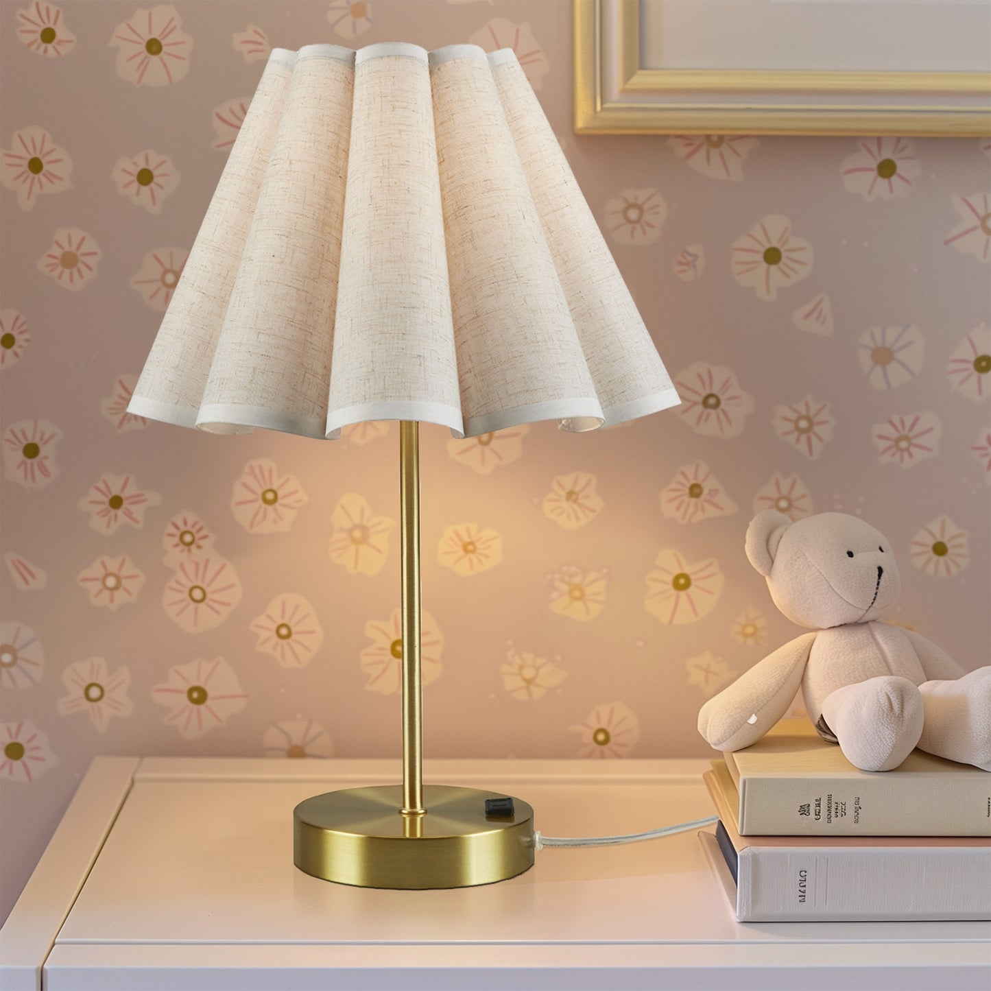 Tap-Control and Dimmable Accent Table Lamp with Power Outlet