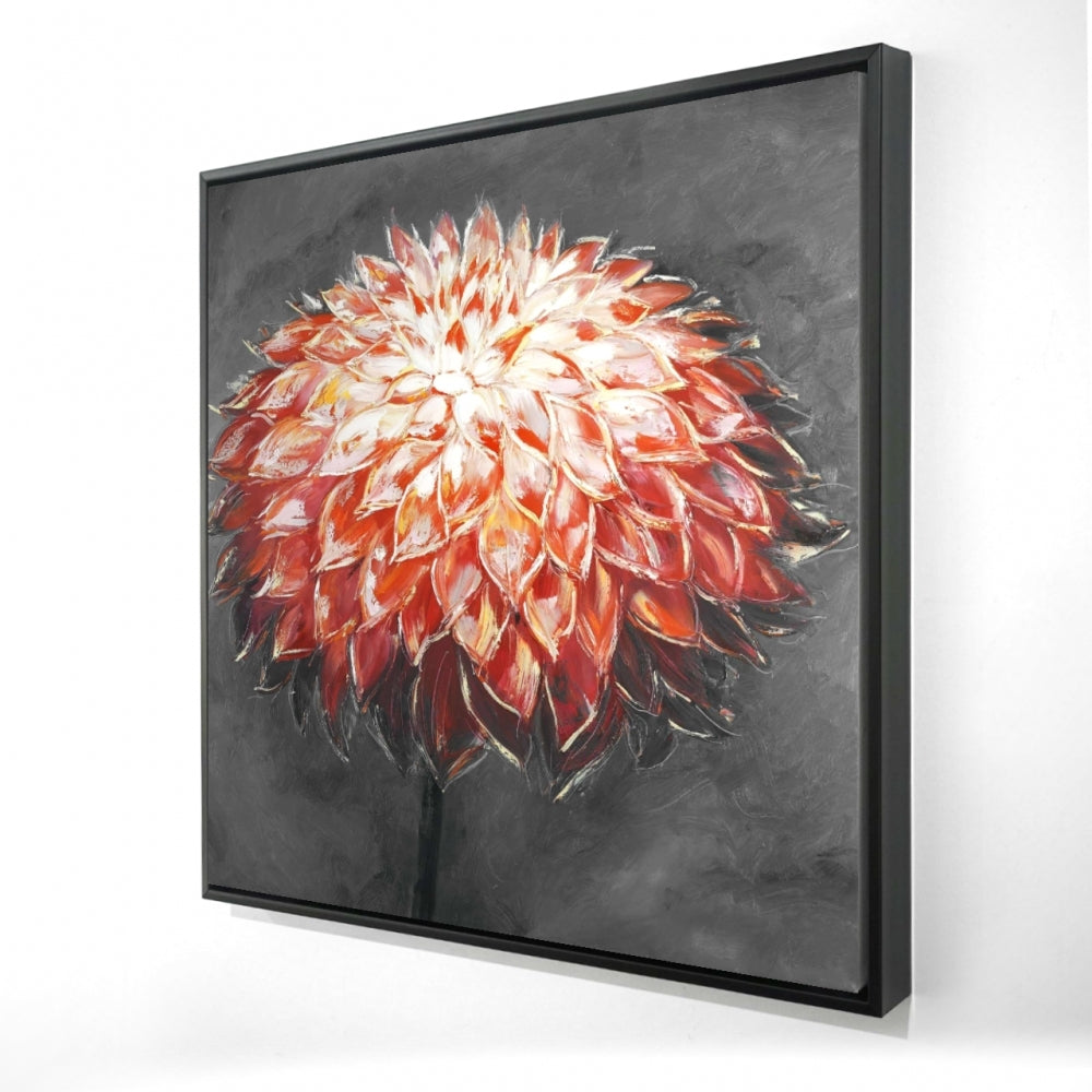 Abstract Dahlia Flower Print On Canvas, 48"x48"