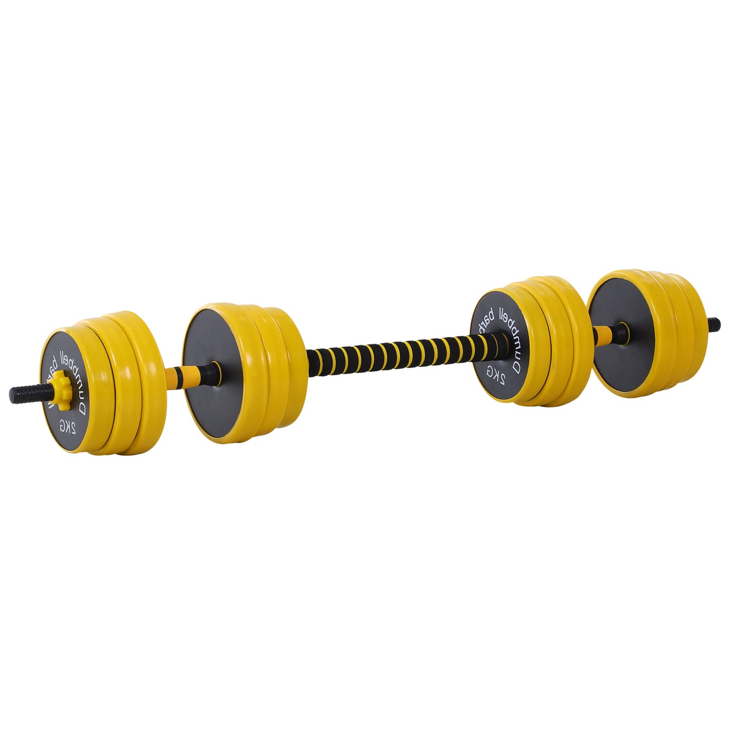 66lbs Dumbbell & Barbell Adjustable Set Plate Bar Clamp Rod Home Gym Sports Area Exercise Ergonomic