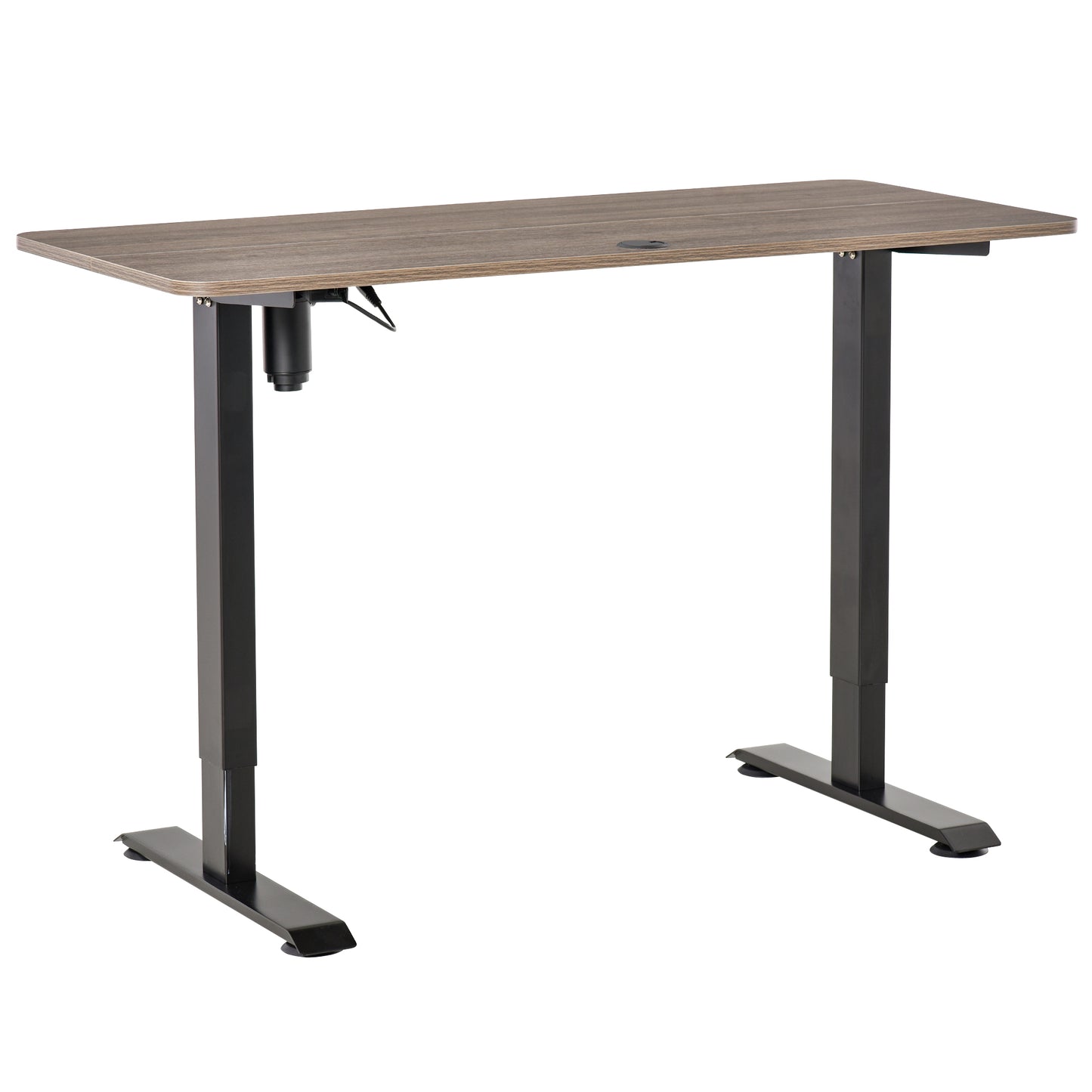 Vinsetto Electric Height Adjustable Standing Desk with 4 Memory Controller, 54 x 24 Inches Sit Stand Home Office Desk with Splice Board. Teak and Black