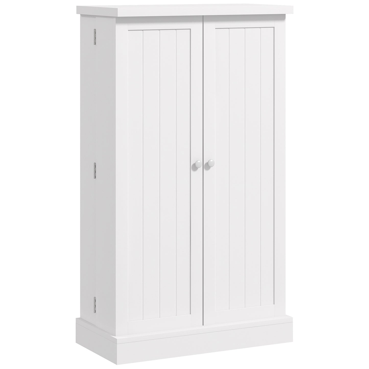 Freestanding Kitchen Pantry Storage Cabinet Kitchen Cabinet with 5-Tier Shelf 12 Spice Racks Adjustable Shelves White