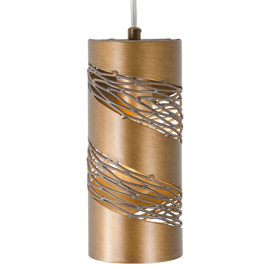 Flow 1-Lt Cylinder Mini Pendant Hammered Ore