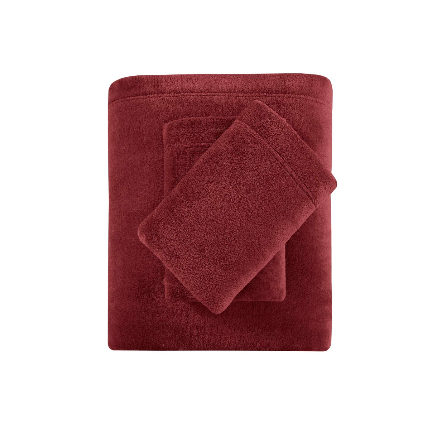 Micro Plush Solid Sheet Set, Burgundy