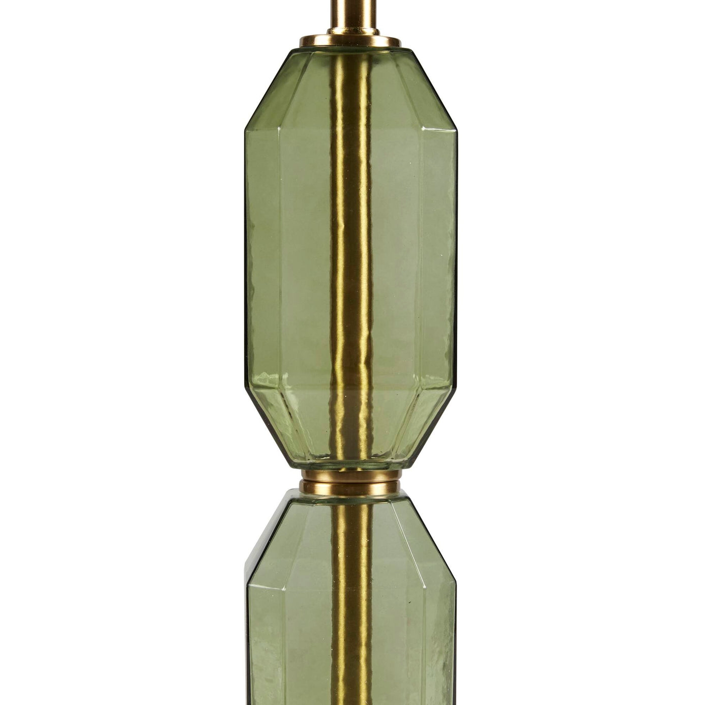 Green Faceted Green Glass Table Lamp