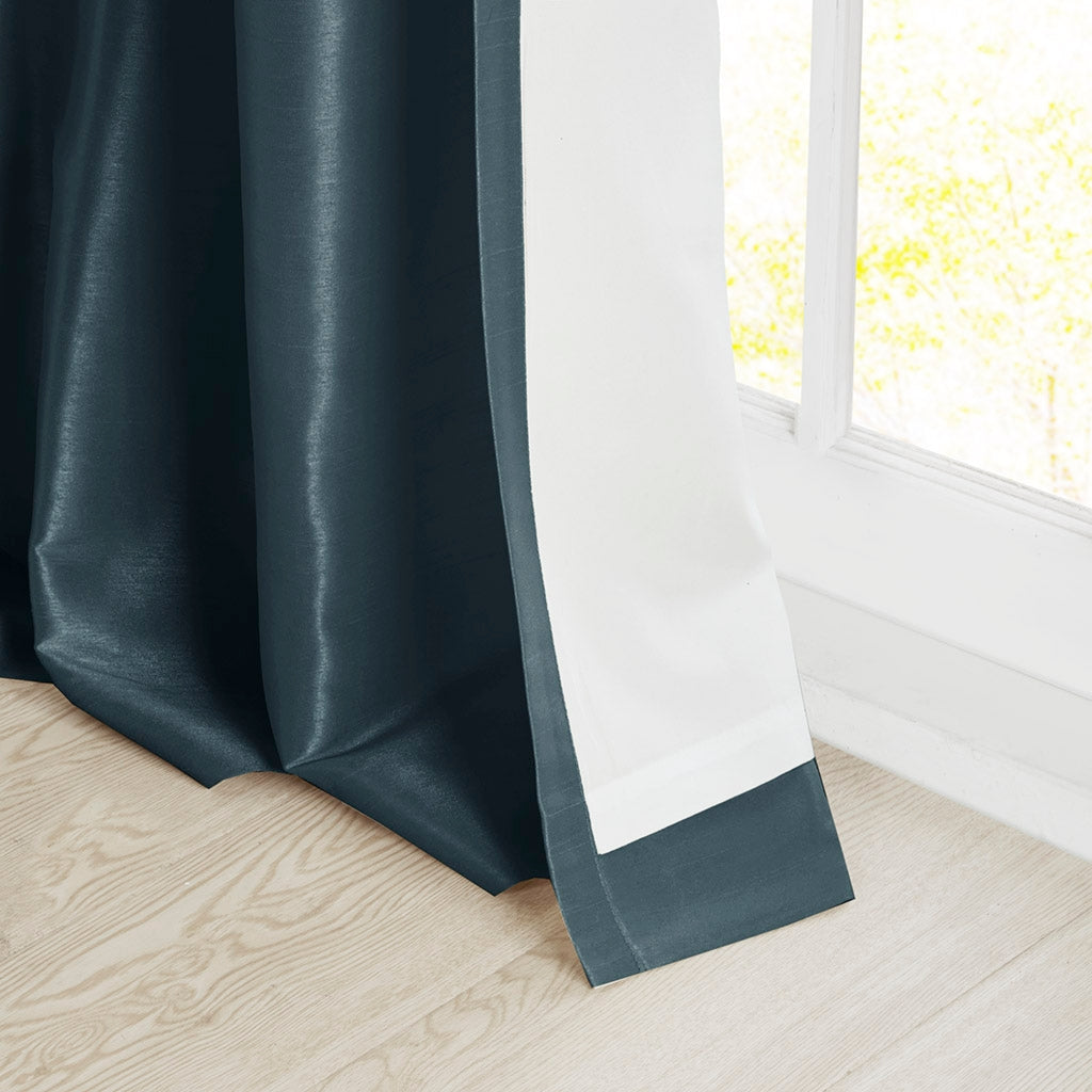 Twist Tab Silky Window Curtain, Dark Teal