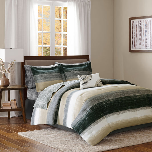 Serenity Complete Comforter & Sheet Set, Earth Taupe