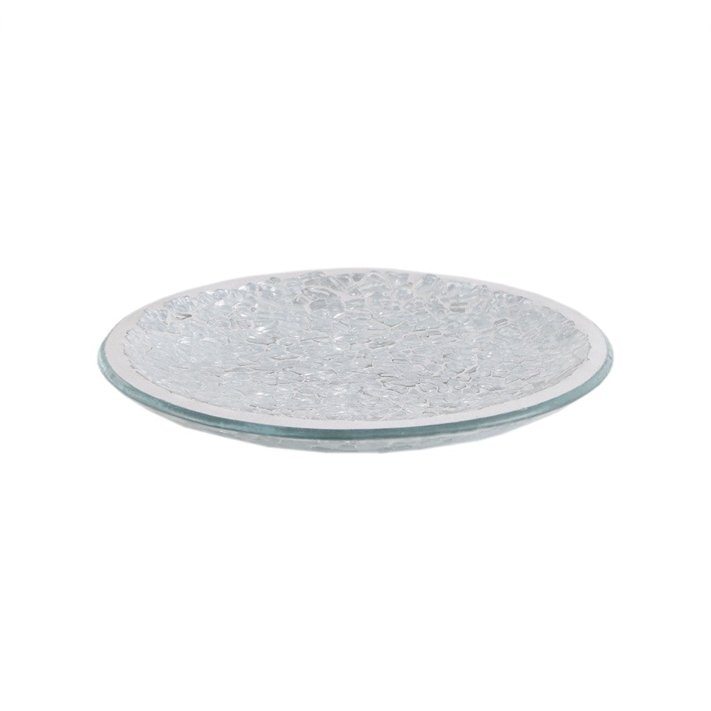 Glass Mosaic Bath Accessories Set of 4, Silver