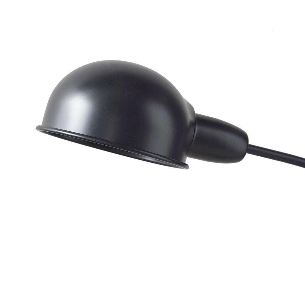 Black Metal 3-Light Dome Floor Lamp