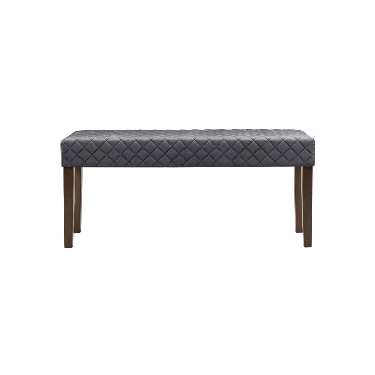 Diamond Quilted Upholstered Accent Bench, Grey