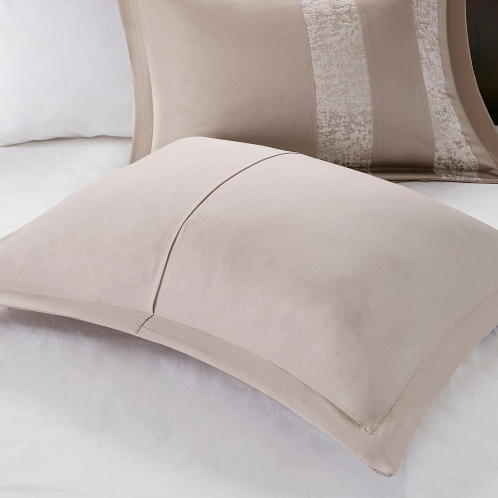 Textured Chennile 7-Piece Comforter Set, Neutral Taupe