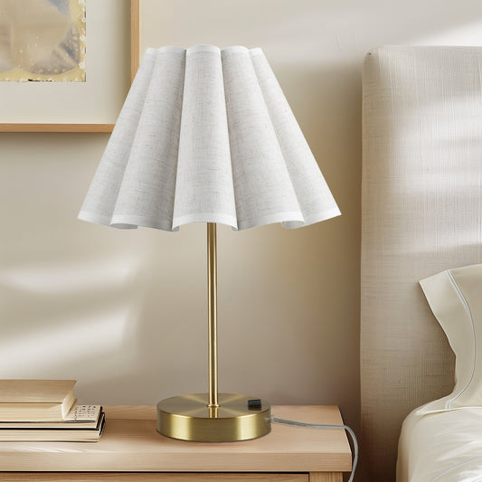 Tap-Control and Dimmable Accent Table Lamp with Power Outlet