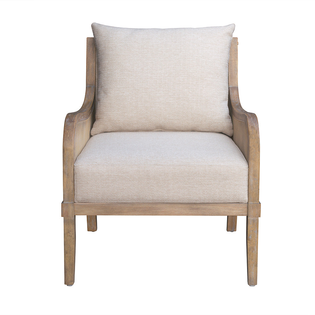 Cane Accent Chair with Removable Back Cushion