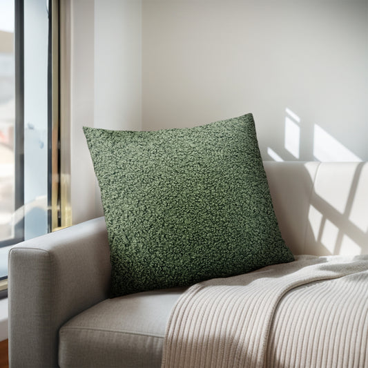 Boucle 20x20 Square Throw Pillow, Green