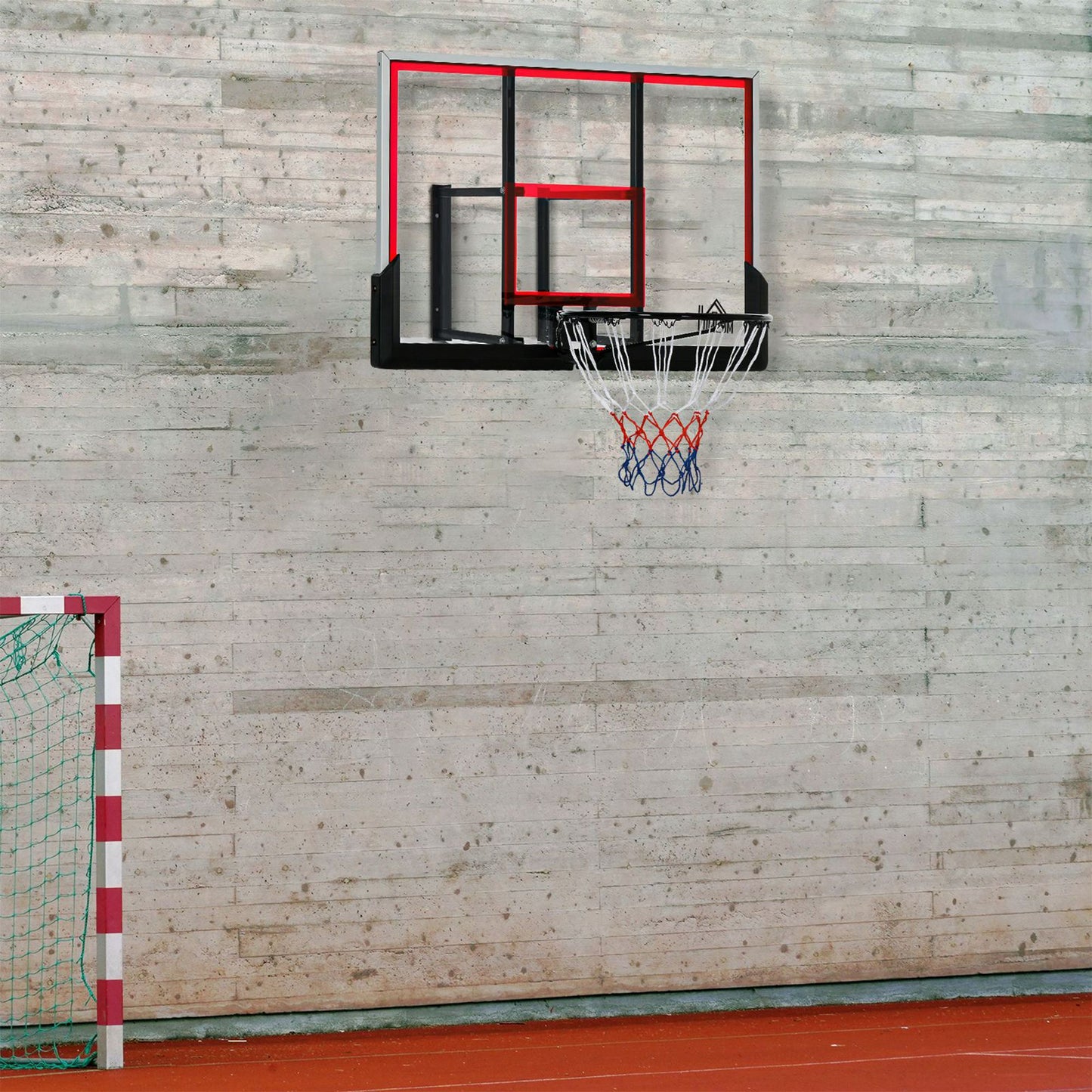 Wall Mounted Basketball Hoop Backboard and Rim Combo, Hoop with 43'' x 30'' Shatter Proof Backboard, Durable Bracket and Net for Indoor and Outdoor