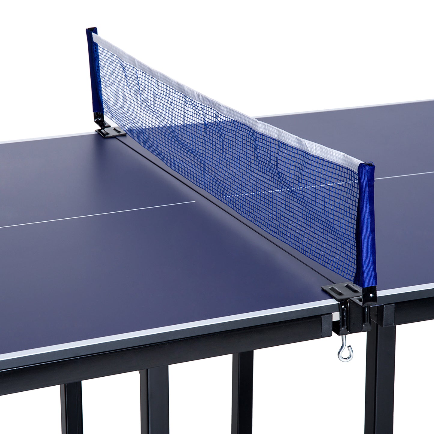 6x3ft Compact Midsize Table Tennis Table Multi-Use Family Ping-pong Table Free Standing Folding Blue