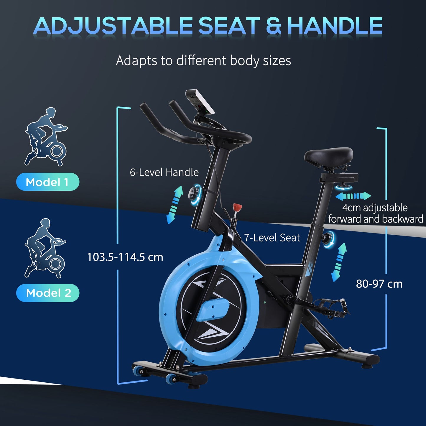 Stationary Exercise Bike, 13lbs Flywheel Belt Drive Training Bicycle, w/ Adjustable Resistance LCD Monitor