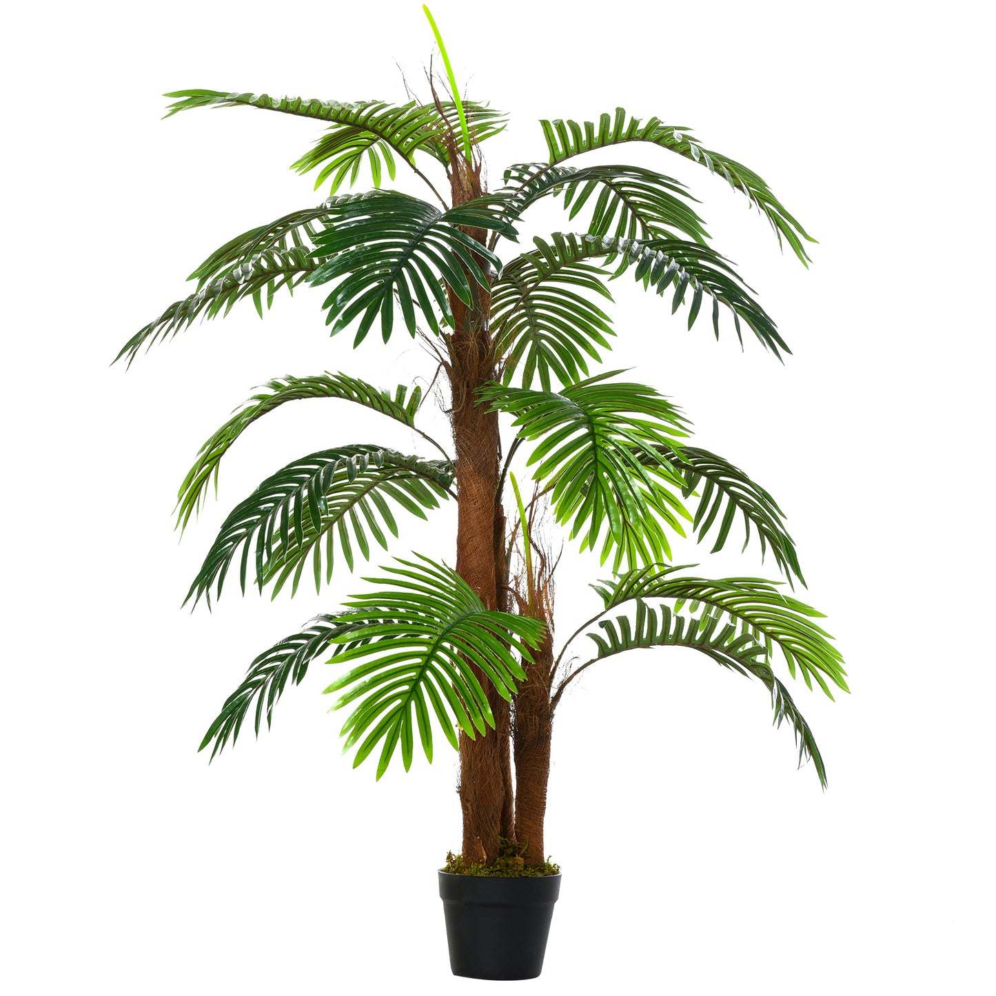 4FT Artificial Palm Tree, Faux Greenery Plant, Decorative Tree in Nursery Pot for Indoor Outdoor Décor