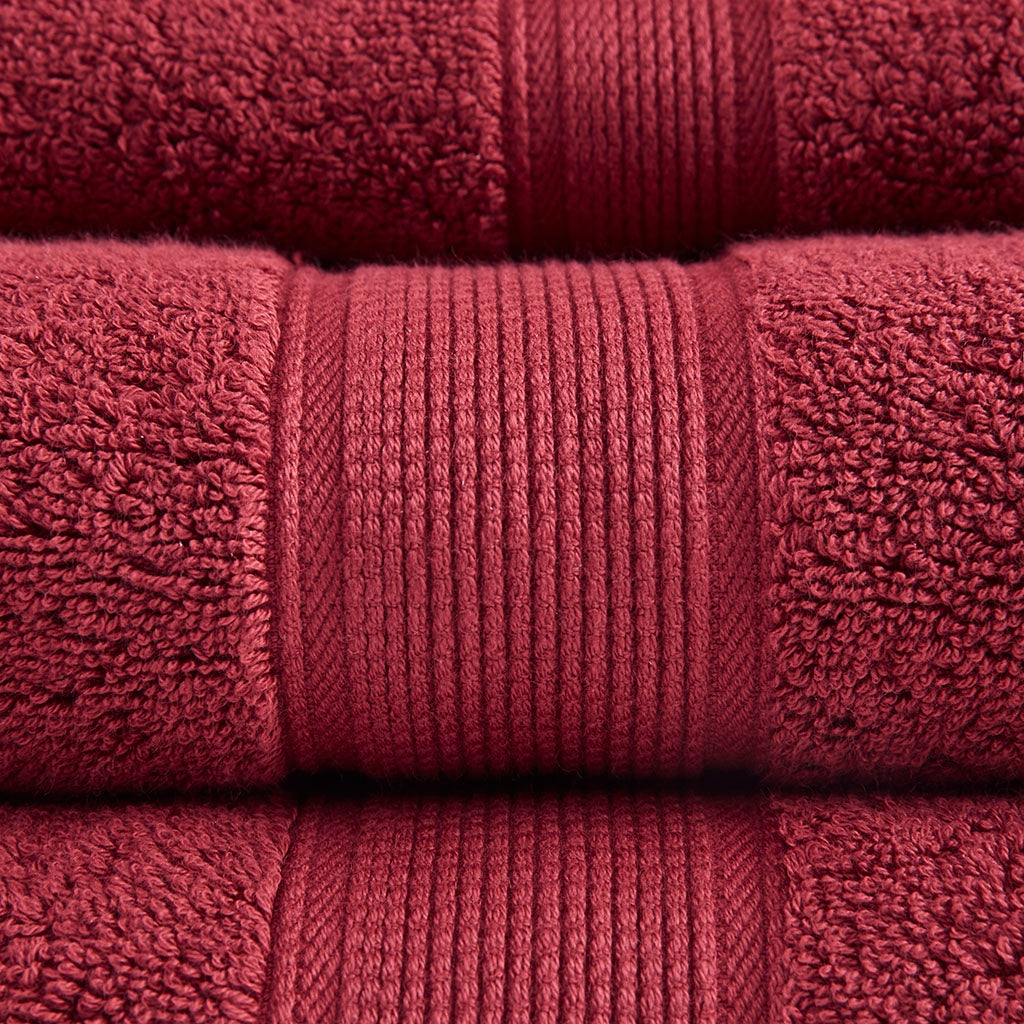 Antibacterial Spa-Like 8-Piece Bathroom Towel Set, Red