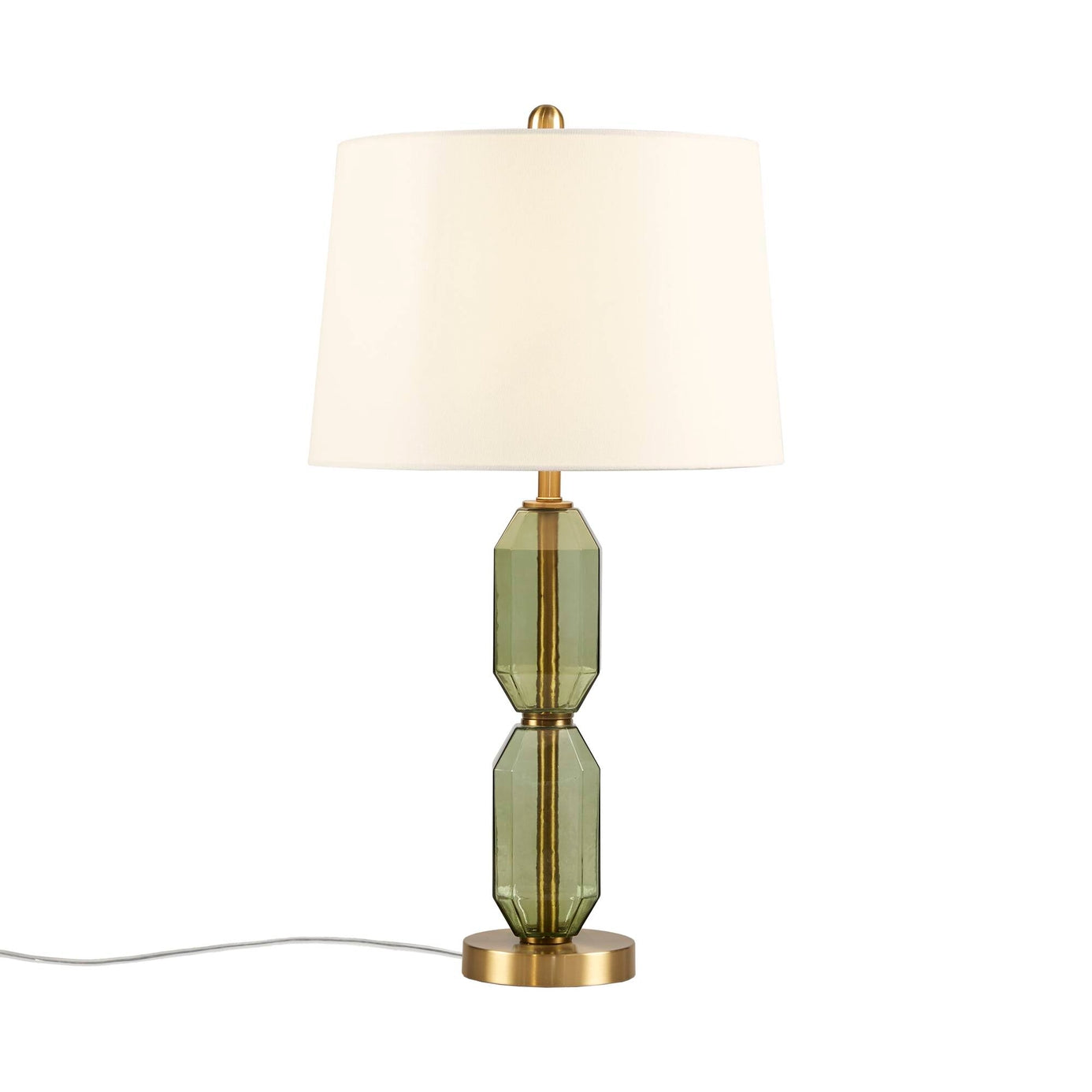 Green Faceted Green Glass Table Lamp