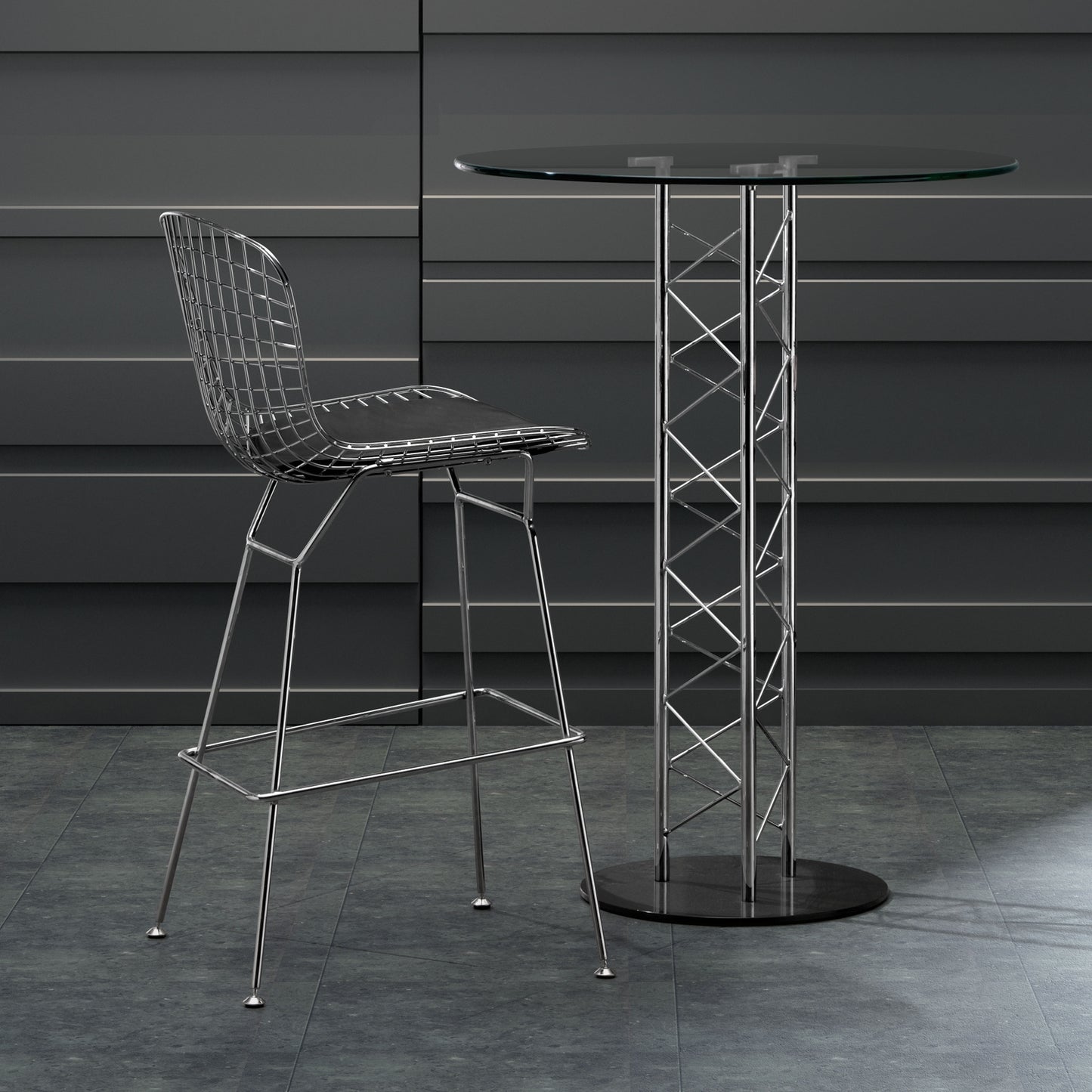 Wire Barstool (Set of 2) Chrome