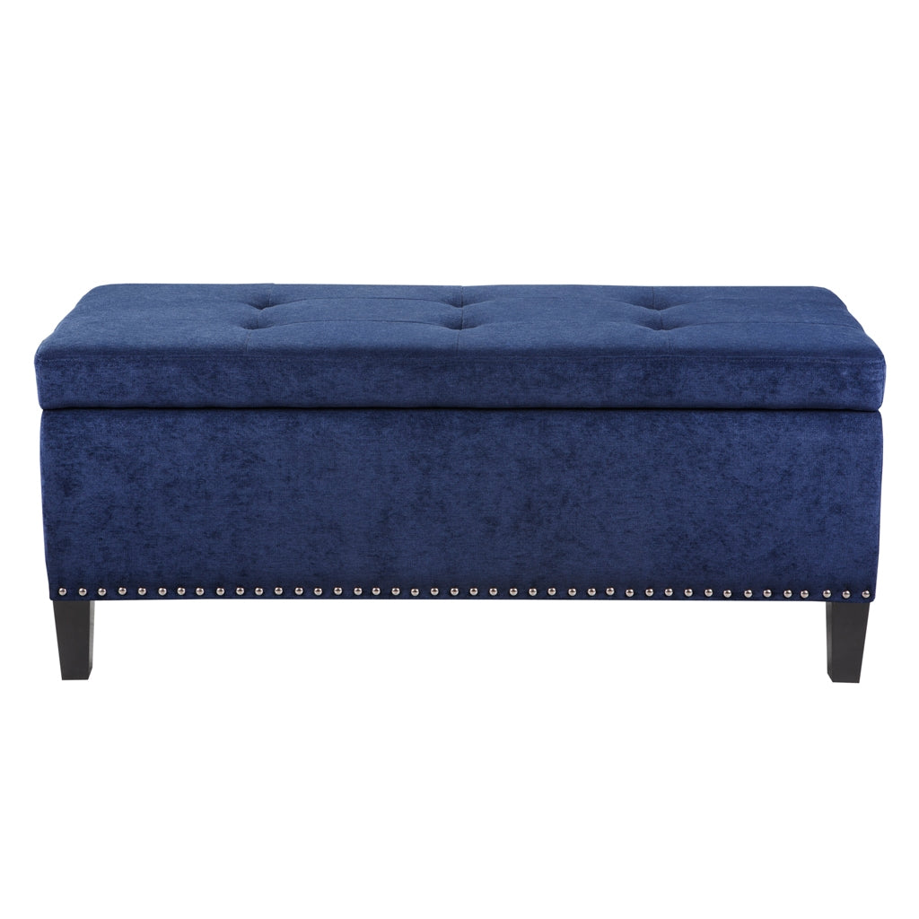 Upholstered Storage Bench, Blue
