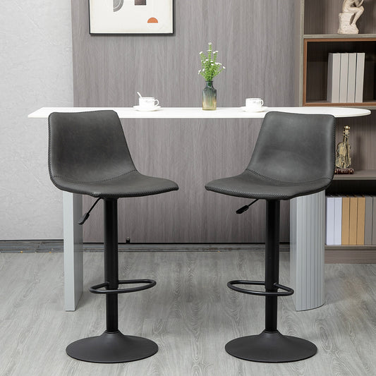 Adjustable Counter Height Bar Stools Set of 2, 360° Swivel Kitchen Counter Stools