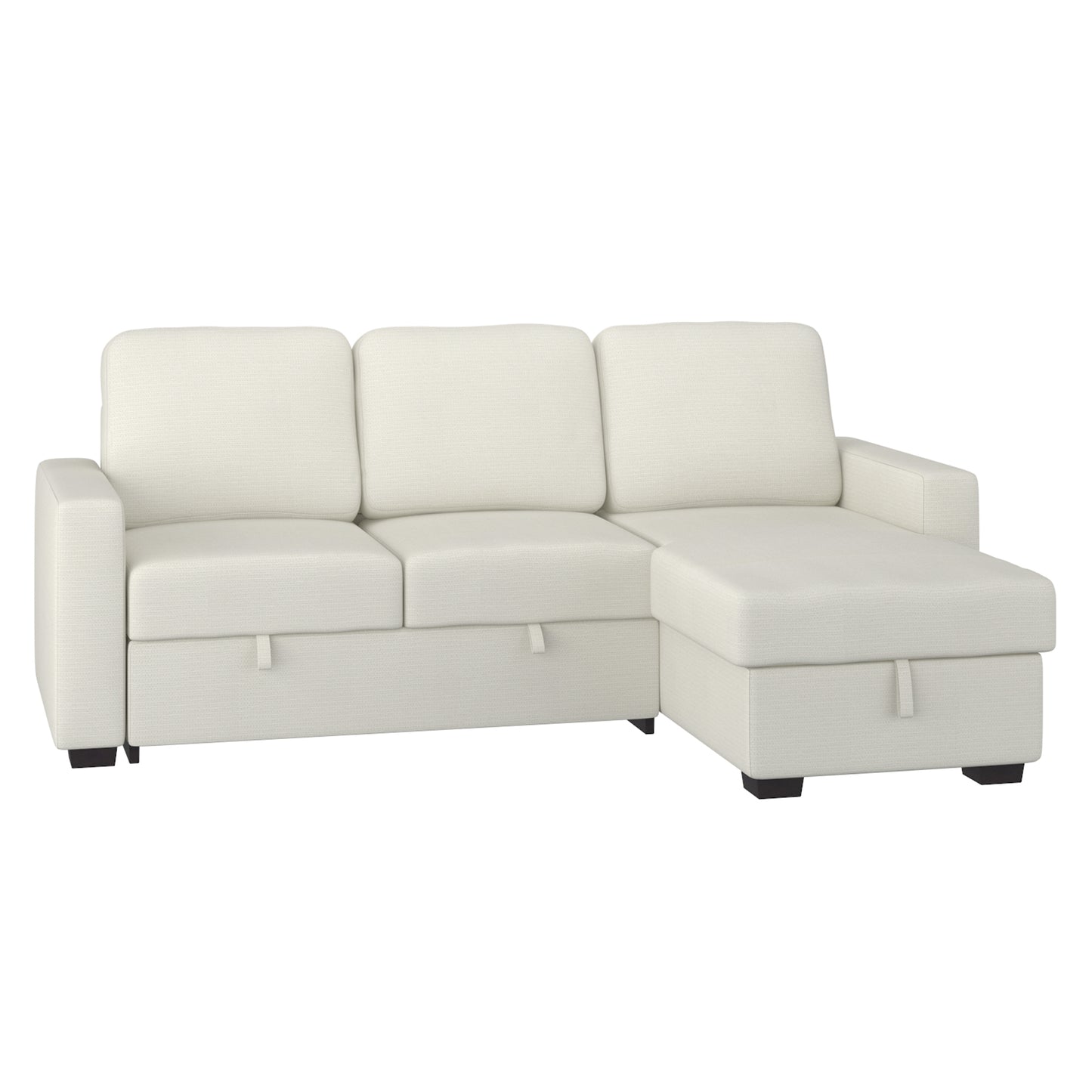 Alfonso 93.25" Sofa w/Bed & Storage in Beige Performance Fabric