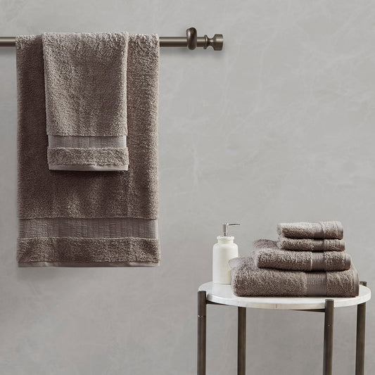 Egyptian Cotton 6-Piece Bathroom Towel Set, Taupe