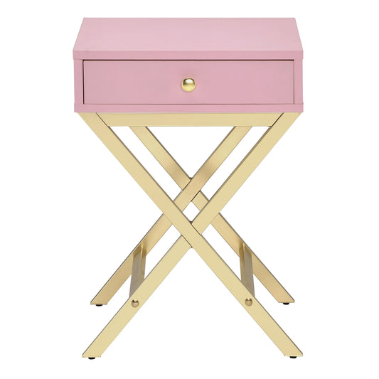 Coleen Accent Table Pink/Gold