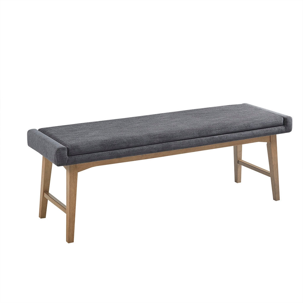 Modern Mid-Century Upholstered Accent Bench, Grey