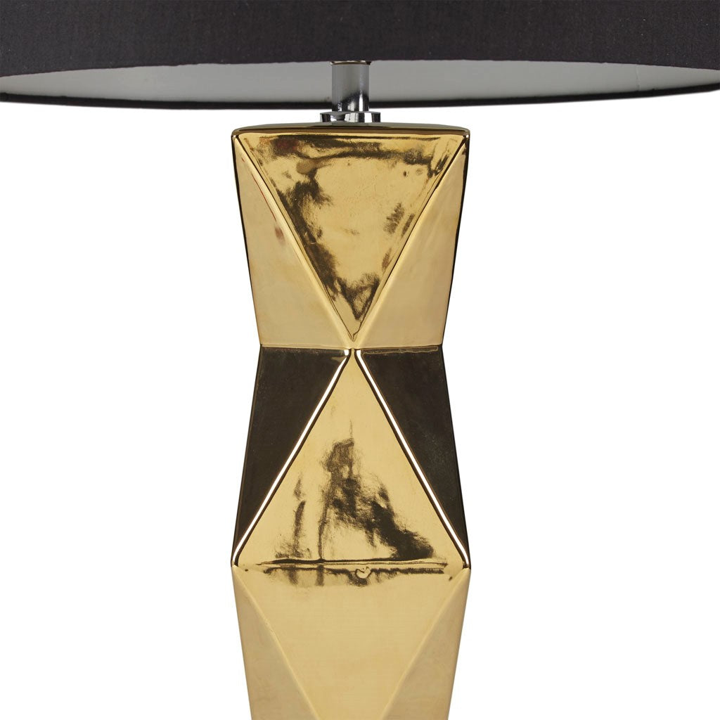 Tali Geometric Ceramic Table Lamp, Gold