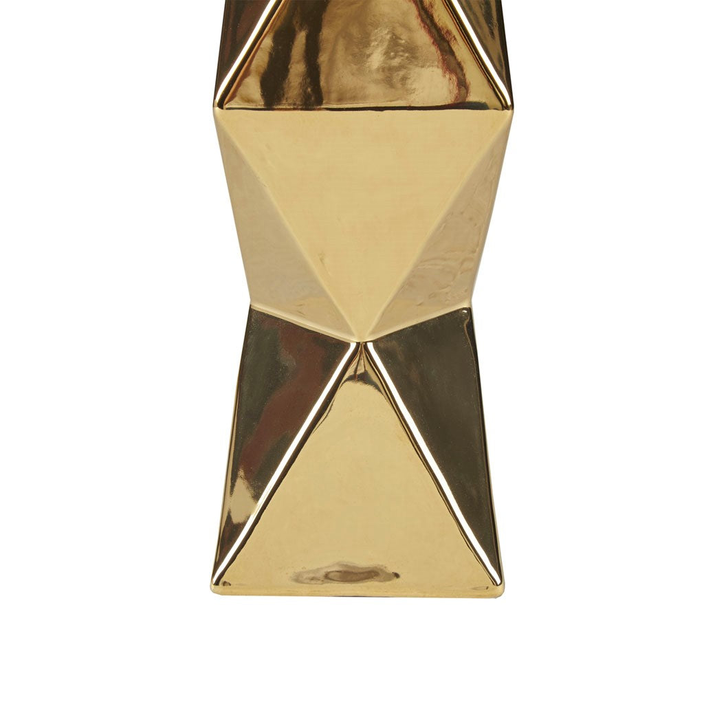 Tali Geometric Ceramic Table Lamp, Gold