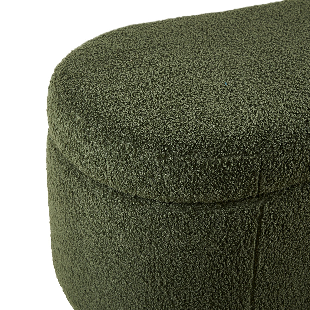 48"W Boucle Flip Top Storage Bench, Green