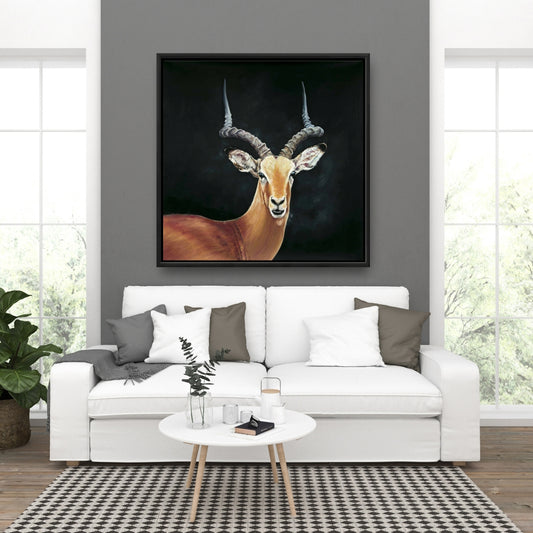 Antelope | Framed Print On Canvas 36" X 36"