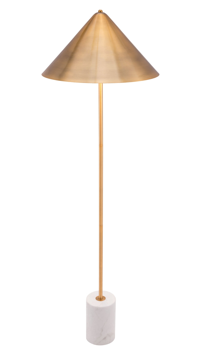 Bianca Floor Lamp Brass & White