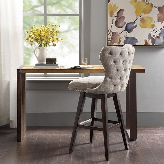 High Wingback Swivel Counter/Bar Stool (1 PC), Taupe (27")