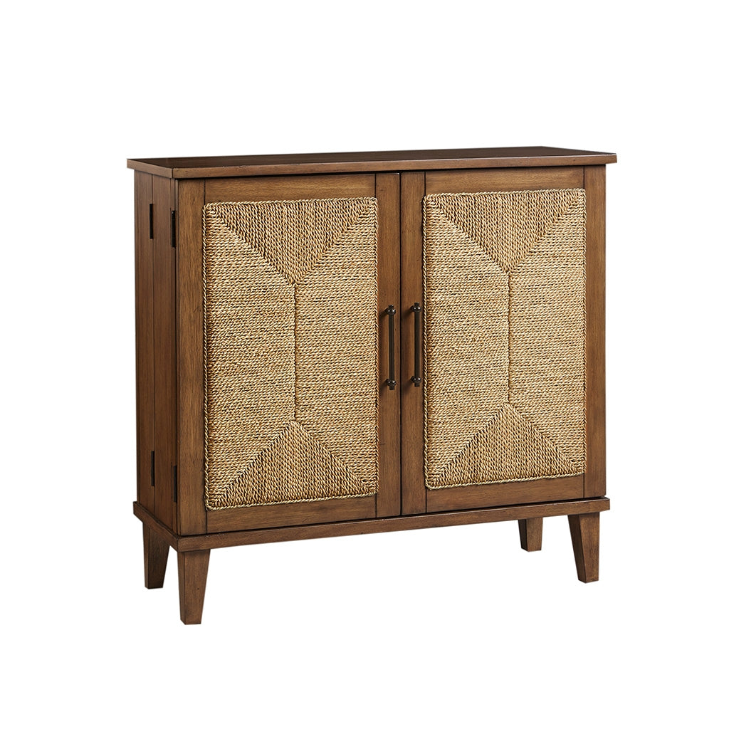 Handcrafted Natural Seagrass Woven Door Cabinet