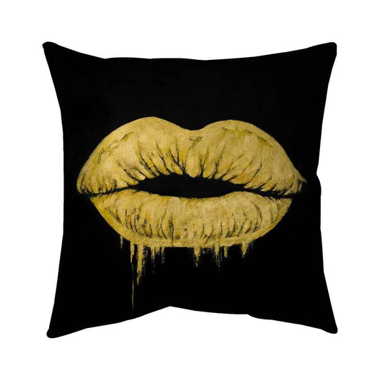 Golden Lips | Inside Pillow 16" X 16