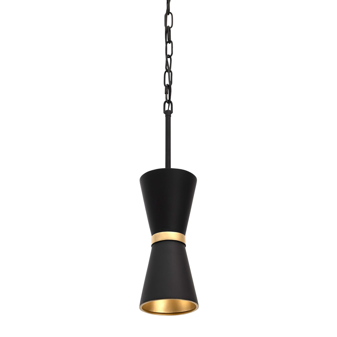 Mad Hatter 1-Lt Mini Pendant Matte Black/French Gold