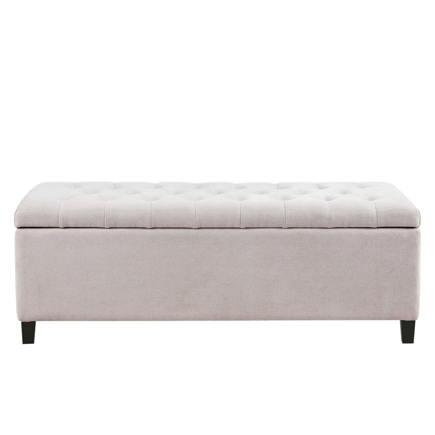 Tufted Top Storage Bench, Natural