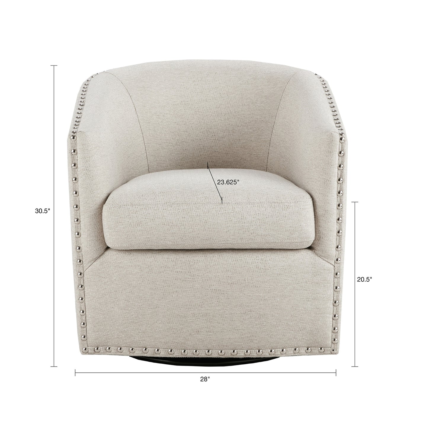 Curved Barrel Style Lounge Motion Chair, Cream