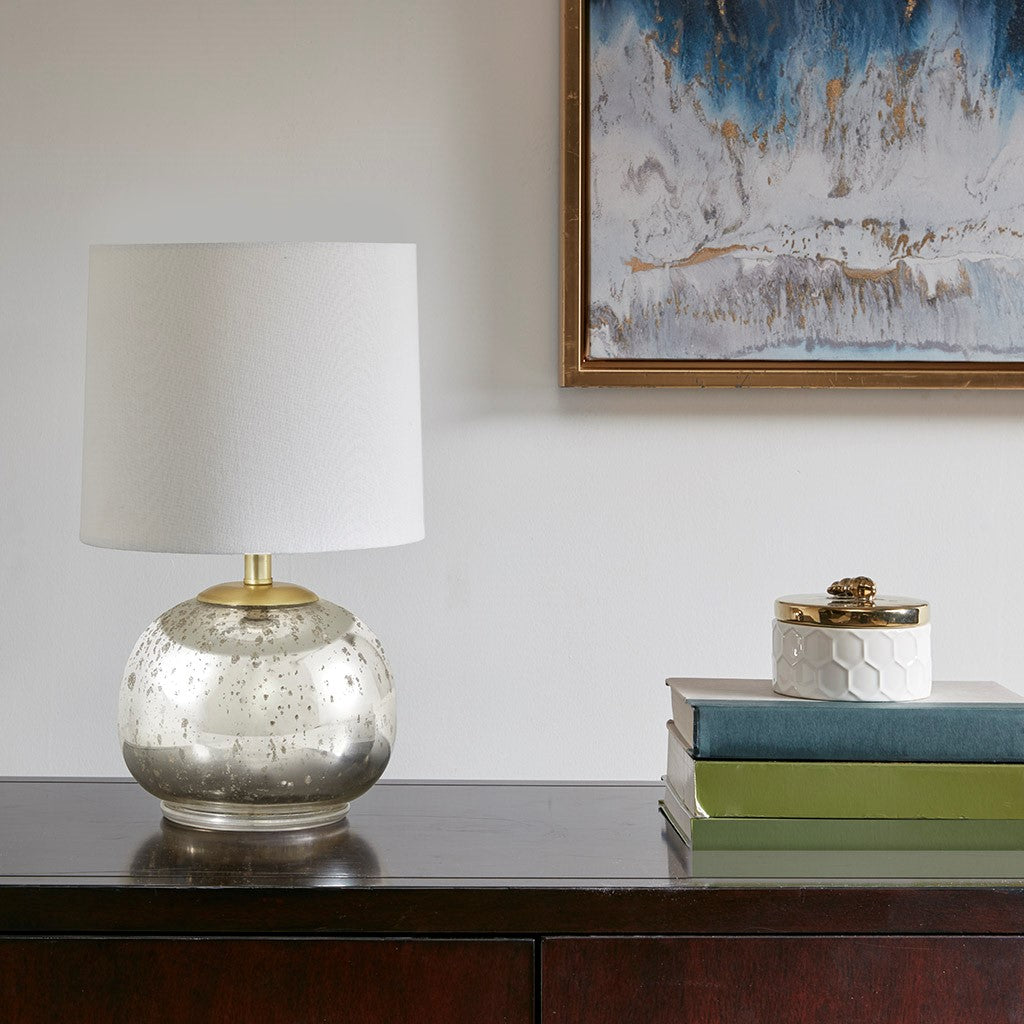 Spotted Silver Base Table Lamp